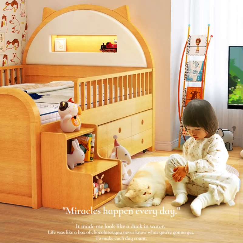 Pretty Modern Childrens Bed Loft House Solid Wood Bed Comferter Luxury Cama Infantil Bedroom Set Furniture