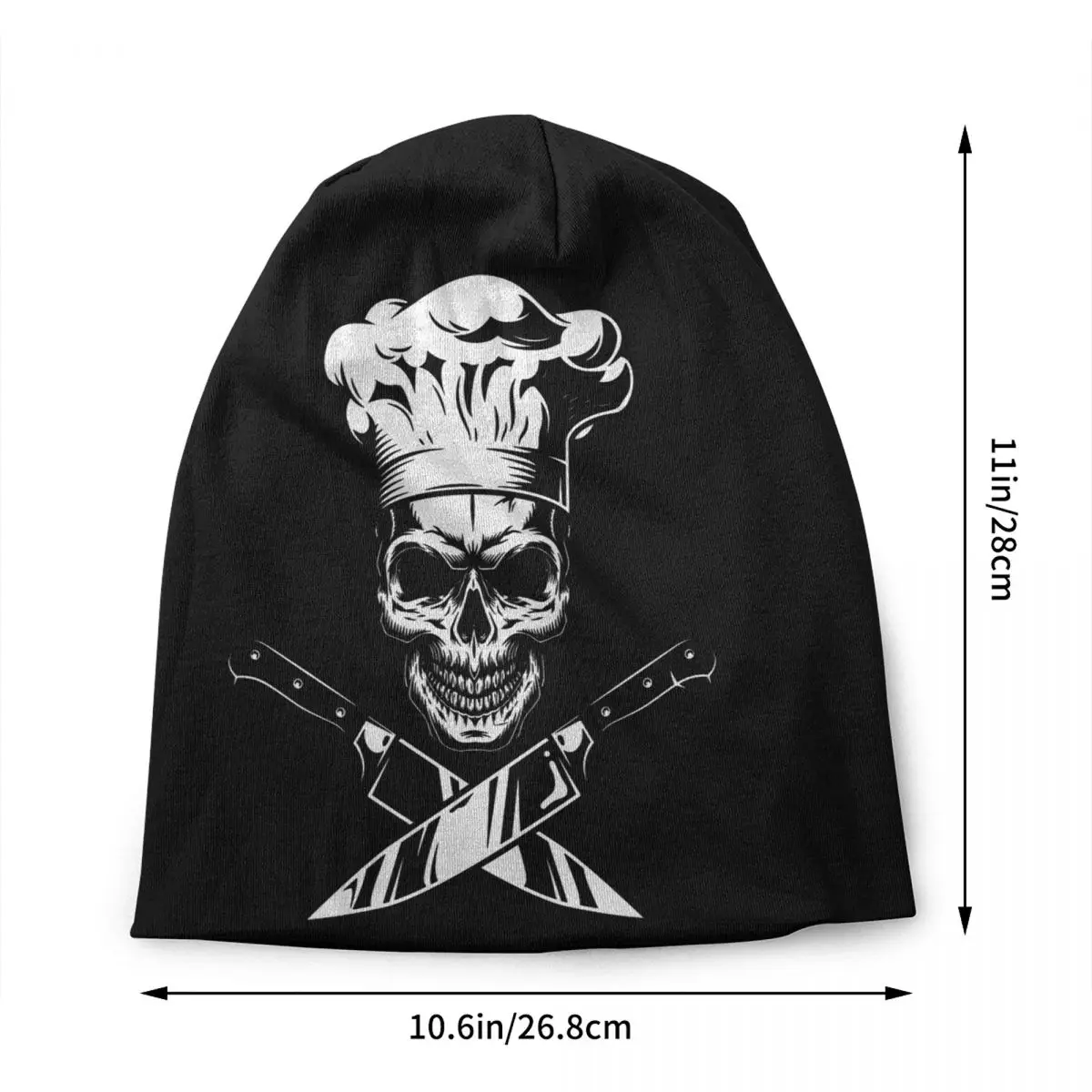 Chef Cooking Pirate Skull Cross Knife Bonnet Hats Cool Knitting Hat For Women Men Warm Winter Skullies Beanies Caps