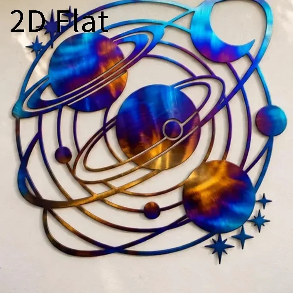 CIFBUY Iron Wall Art Solar System Metal Planet Silhouette Vintage For Home Office Living Room Bedroom Space Lover Decor Sign