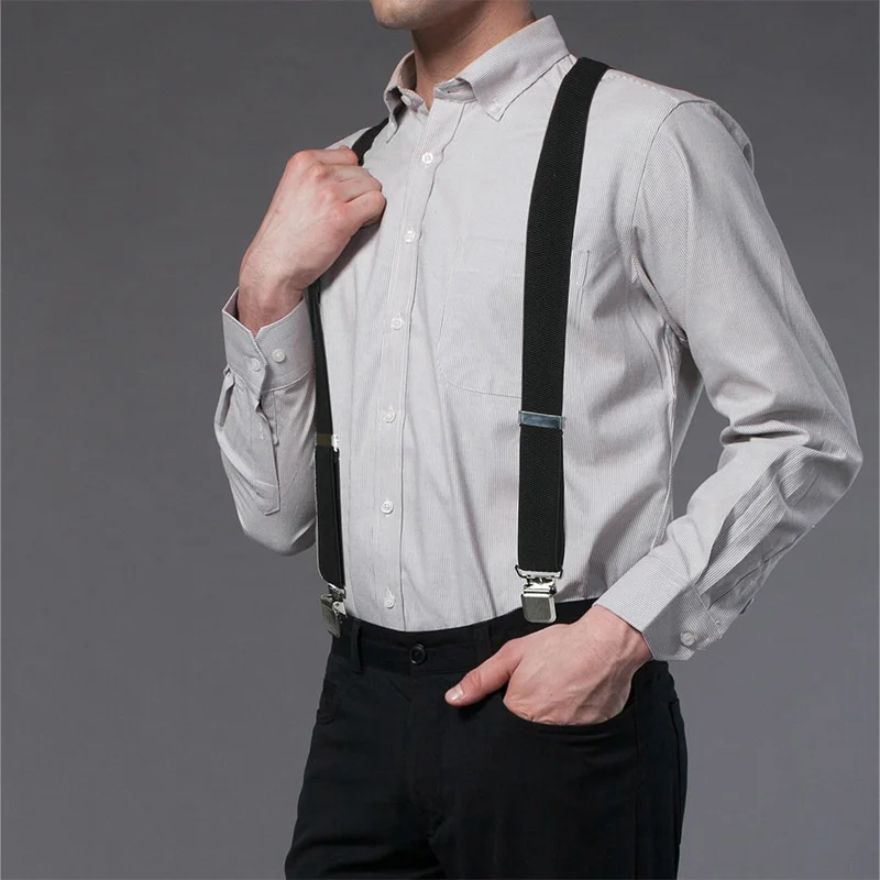 Men's Suspenders & Bow Tie Set Adult Narrow Suspenders With Bow Tie