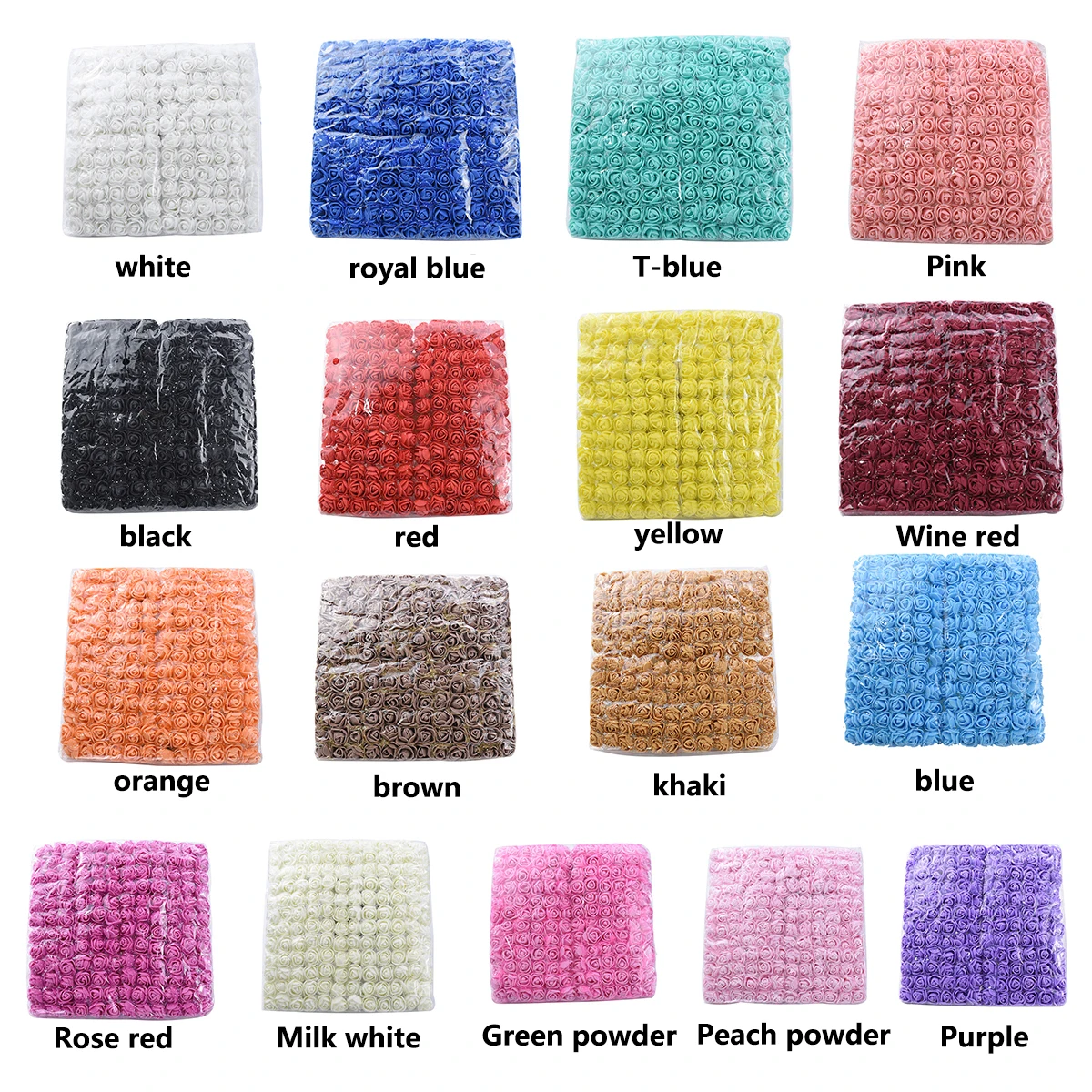 144pcs Artificial Flower foam yarn Rose Outdoor UV protection Christmas garden arch Wreath Wedding festival Home diy Candy box