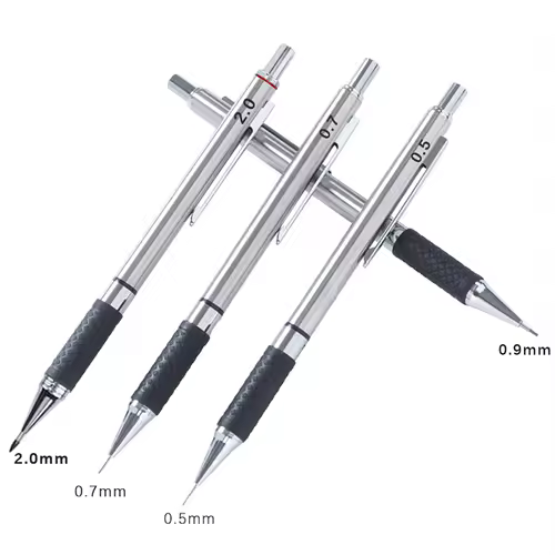 Metal Mechanical Pencil set with pencil grip Leads Art Drawing Student Office Supplies 0.5/0.7/0.9/2.0mm Automatic Pencil - Image 4