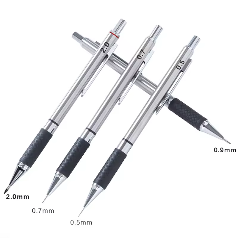 Metal Mechanical Pencil set with pencil grip Leads Art Drawing Student Office Supplies 0.5/0.7/0.9/2.0mm Automatic Pencil - Image 4