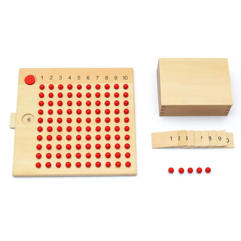 Wooden Arithmetic Teaching Aids Educational Toy for Multiplication and Division Learning Tool
