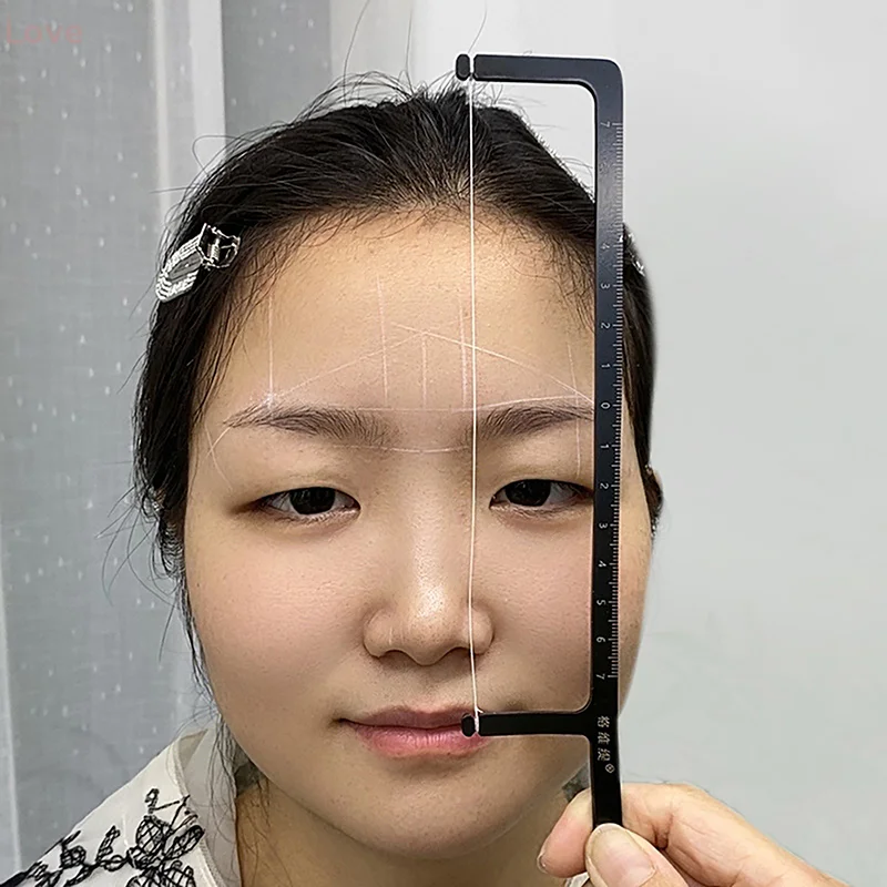 [L&P] مسطرة رسم الحواجب مسطرة تحديد المواقع لخط وشم الحواجب أداة مساعدة ملحقات مكياج بخط دائم