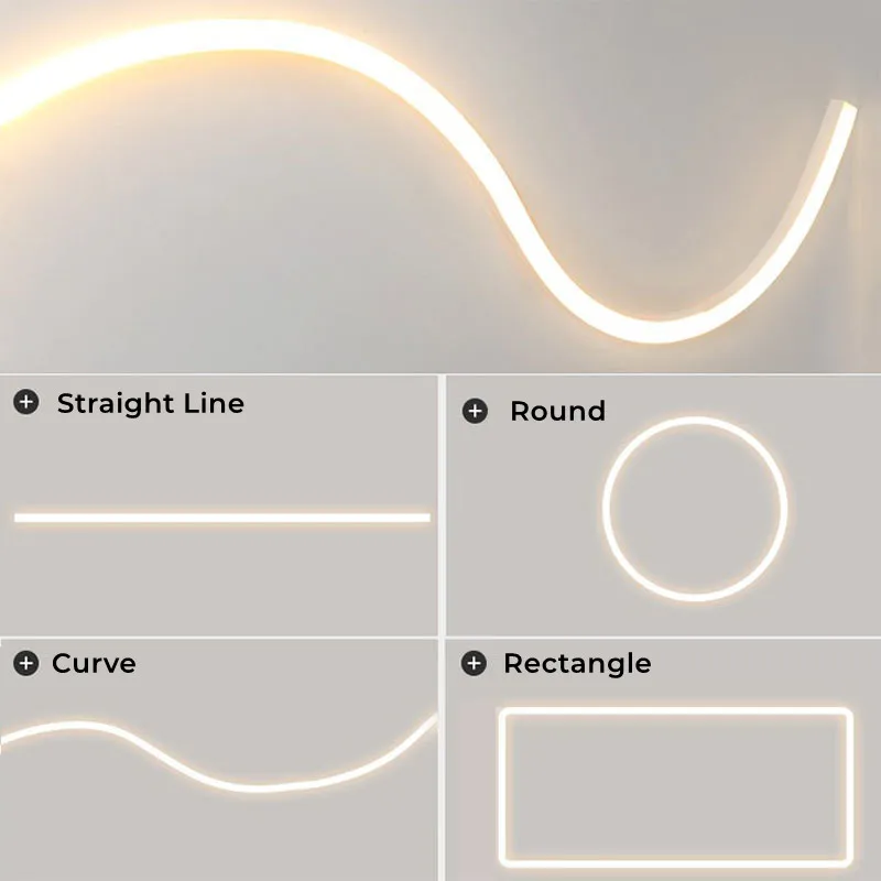 Embedded Silicone Neon Tube Lampshade IP67 Waterproof Flexible LED Strip Lights Tube for Indoor Outdoor Lighting 12/24V WS2815