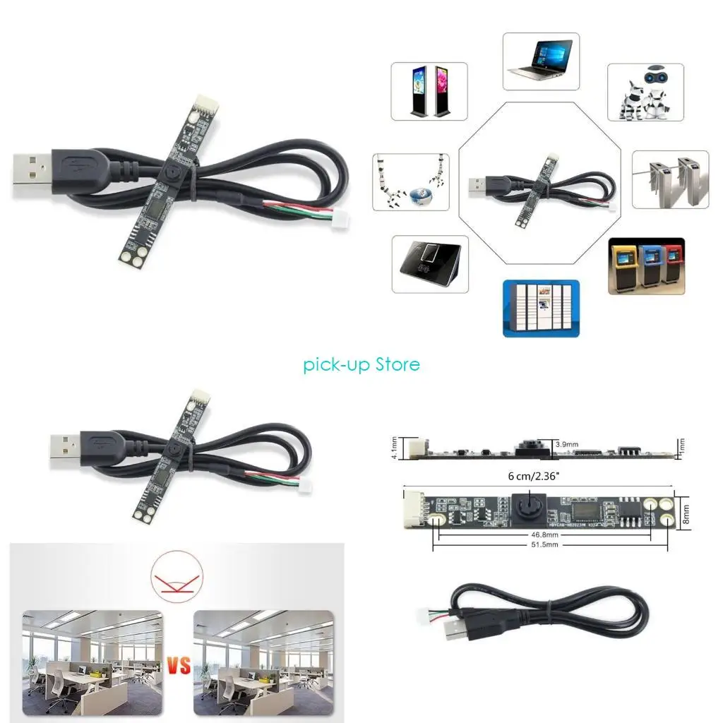 

Q5WA OV9726 Модуль камеры 66 градусов Обзор USB Frees Driver Веб-камера 1/6,5 "YUY2 MJPEG Фокус Регулируемый для распознавания