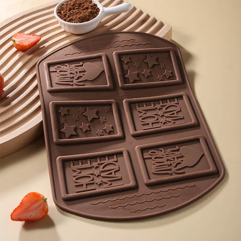 1pc Food-grade Silicone Chocolate Mold Home Homemade Baking Cake Chocolate Star Alphabet Tool