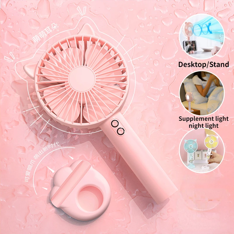 

USB Handheld Mini Fan Foldable Portable Neck Hanging Fans 5 Speed Rechargeable Fan with Phone Stand and Display Screen