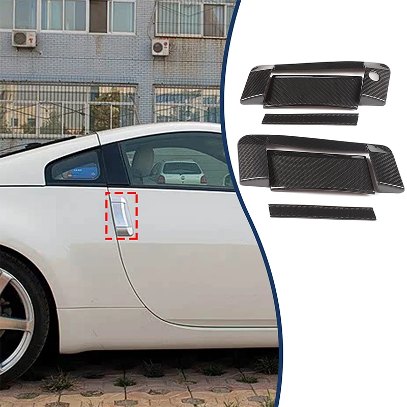 

6 piece set Real carbon fiber For Nissan 350Z 2003-2009 car exterior handle cover decorative sticker protection accessories RHD