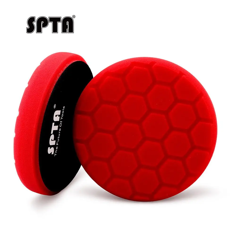 SPTA 1 Stück 3"(80mm)/5"(125mm)/6"(150mm)/7"(180mm) Auto-Polierschwamm Hex-Logic Polierpads für Rotations-DA-GA-Polierer