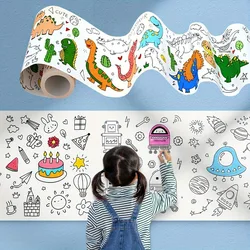 Bambini Graffiti Scroll Coloring Painting Paper Long Scroll Kindergarten Baby Color Canvas attaccato al muro non sporco Wall