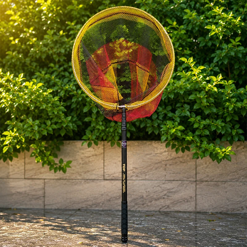 349cm Teleskopisches Kohlefaser-Fischlandungsnetz-Set, Weicher Anti-Tangle-Netzstoff, Schnellverschluss, Leichter Tragbarer Stab – Detail 3