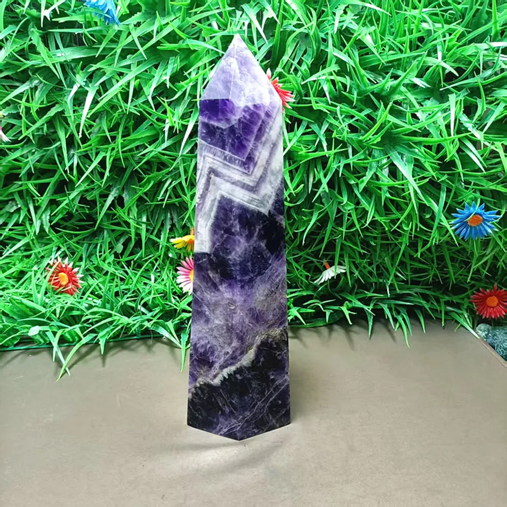 

Natural fantasy purple crystal quartz wand, high quality home decoration spirit Chakra meditation spiritual treatment
