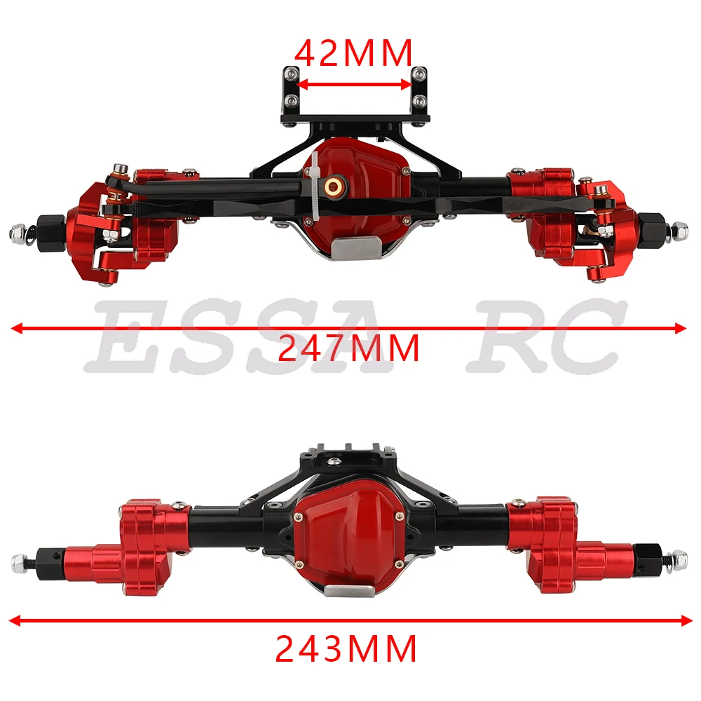 1/10 SCX10 I Podwyższona skala Aluminiowa przednia tylna oś portalowa CNC Zestaw do RC Rock Crawler Car Axial SCX10 II Upgrade Parts