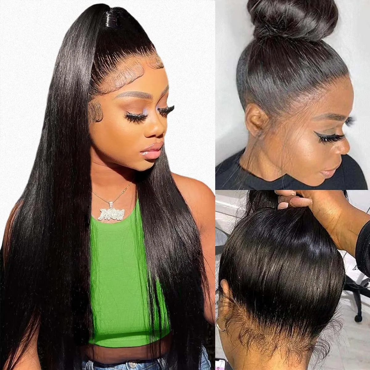 

HD 360 Полный парик шнурка Человеческие волосы Предварительно выщипанные HD Парик шнурка 13x6 Парики из человеческих волос Прямой парик фронтальной части шнурка 200 Плотность для женщин