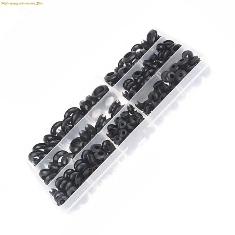 203F 260Pcs Rubber Grommets Electrical Cable Holes Grommets 7 Size Blanking Grommets Rubber Hole Plugs Conductors Wiring