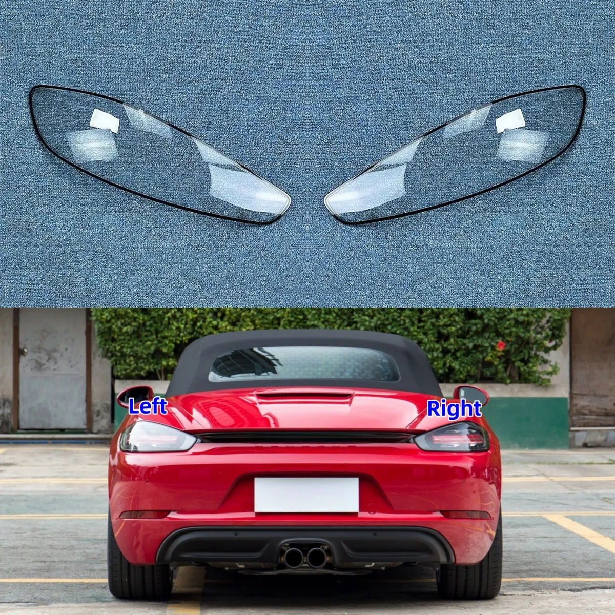 

For Porsche 718 982 2016-2023 Auto supplies taillight cover transparent shell
