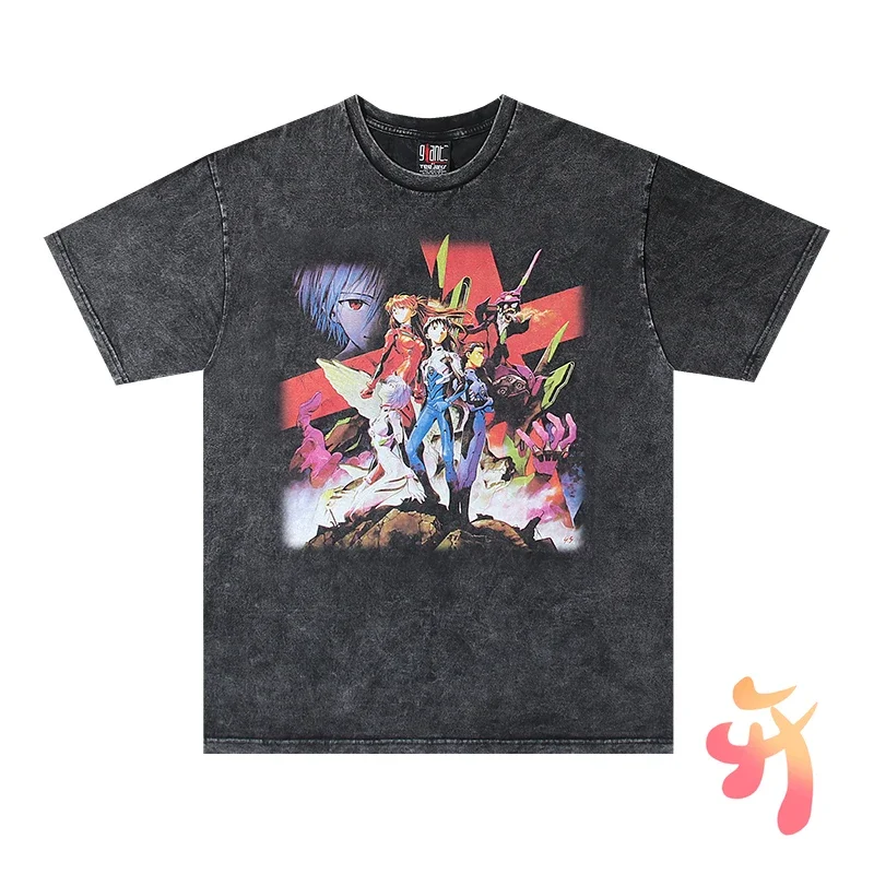 

Anime Cartoon Print Short Sleeve AKIRA T-shirts Vintage Washed Black Men Women Hiphop Street Cleanfit Casual Top Tees