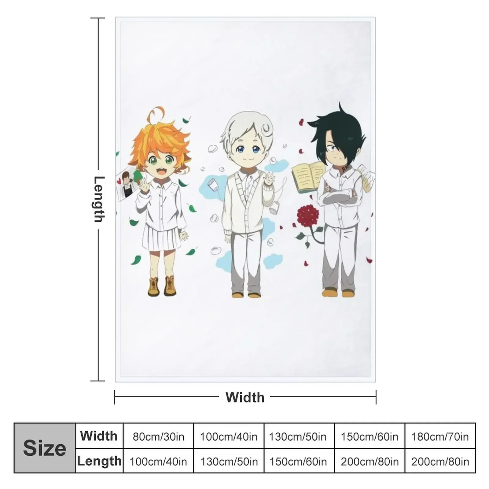 the promised neverland Throw Blanket funny gift Thins Flannel Fabric Blankets