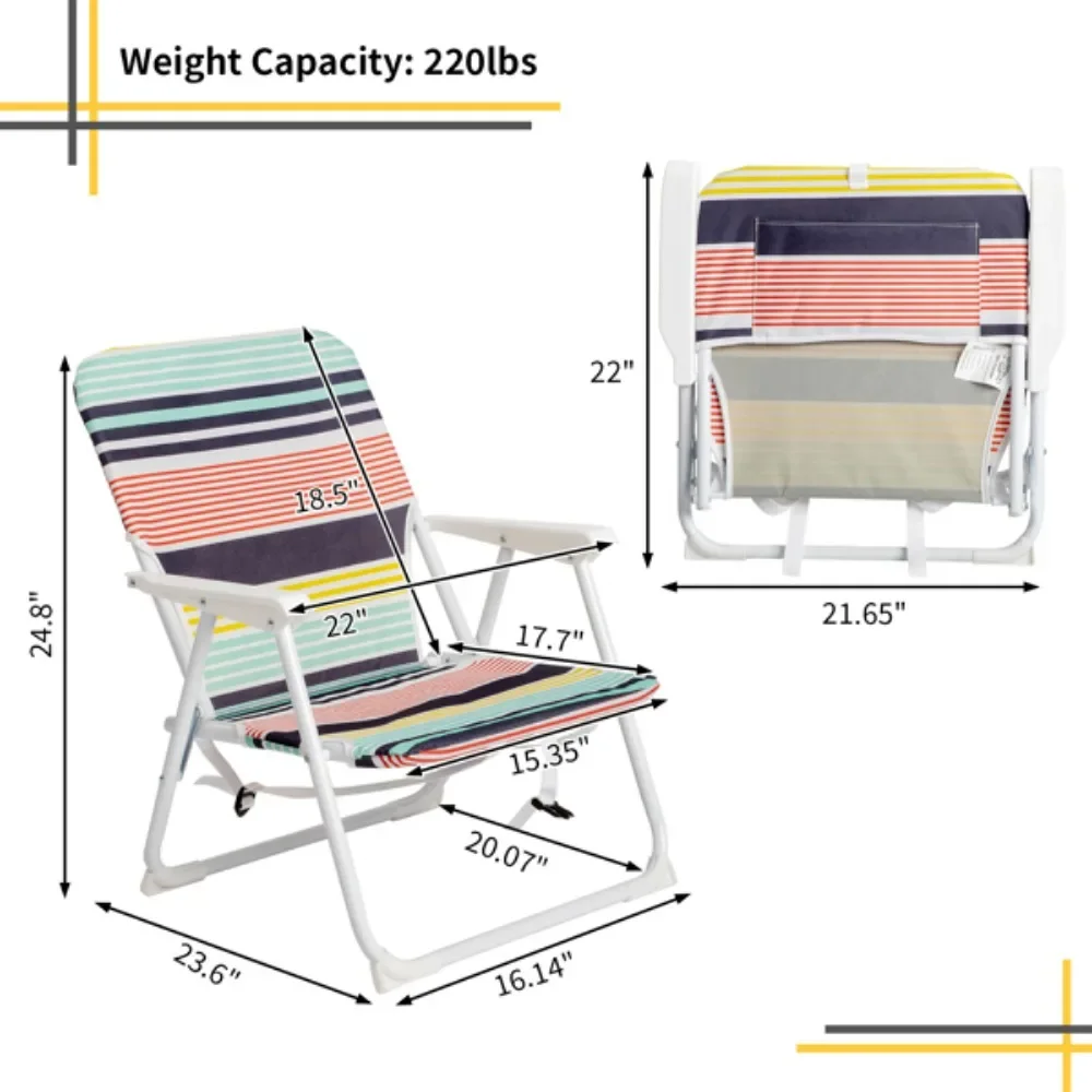 Kleur: Strandstoel, Oxford-Doek, Wit Ijzeren Frame, Klein Formaat: 56*60*63Cm, 100Kg Stalen Frame, Licht Gewicht, Sterk En Stabiel.