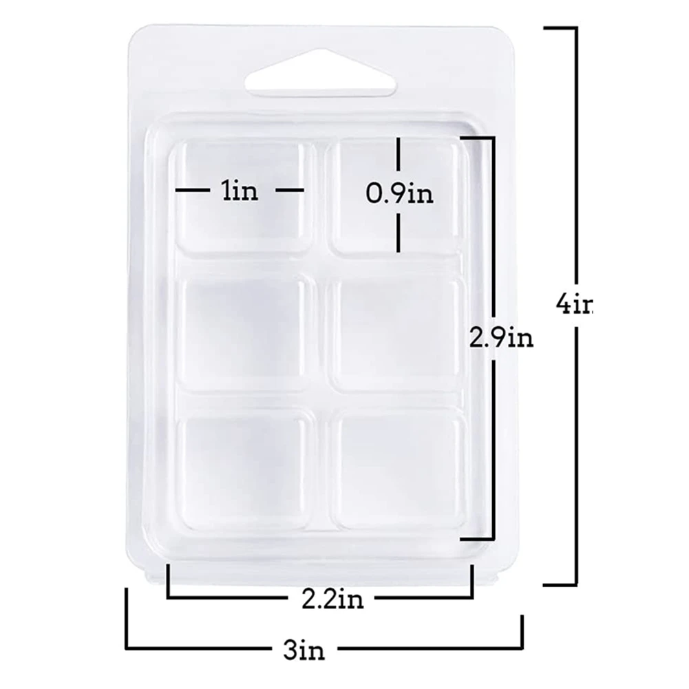 100 عبوة من قوالب صدفي تذوب الشمع، صينية مربعة بلاستيكية فارغة لشموع إطارات الشمع الساخنة