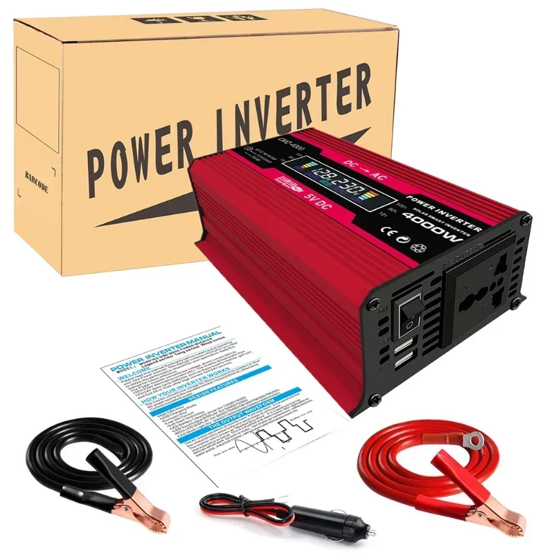 

Full New 4000W LED Display Car Power Inverter Converter Adapter Dual USB Voltage Modified Sine Wave Transformer 12V To 220V/110V