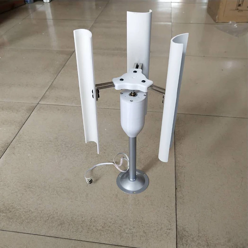 Vertical Axis Wind Turbine Model Three-phase Permanent Magnet Generator Windmill Toy Night Light Making DIY Display