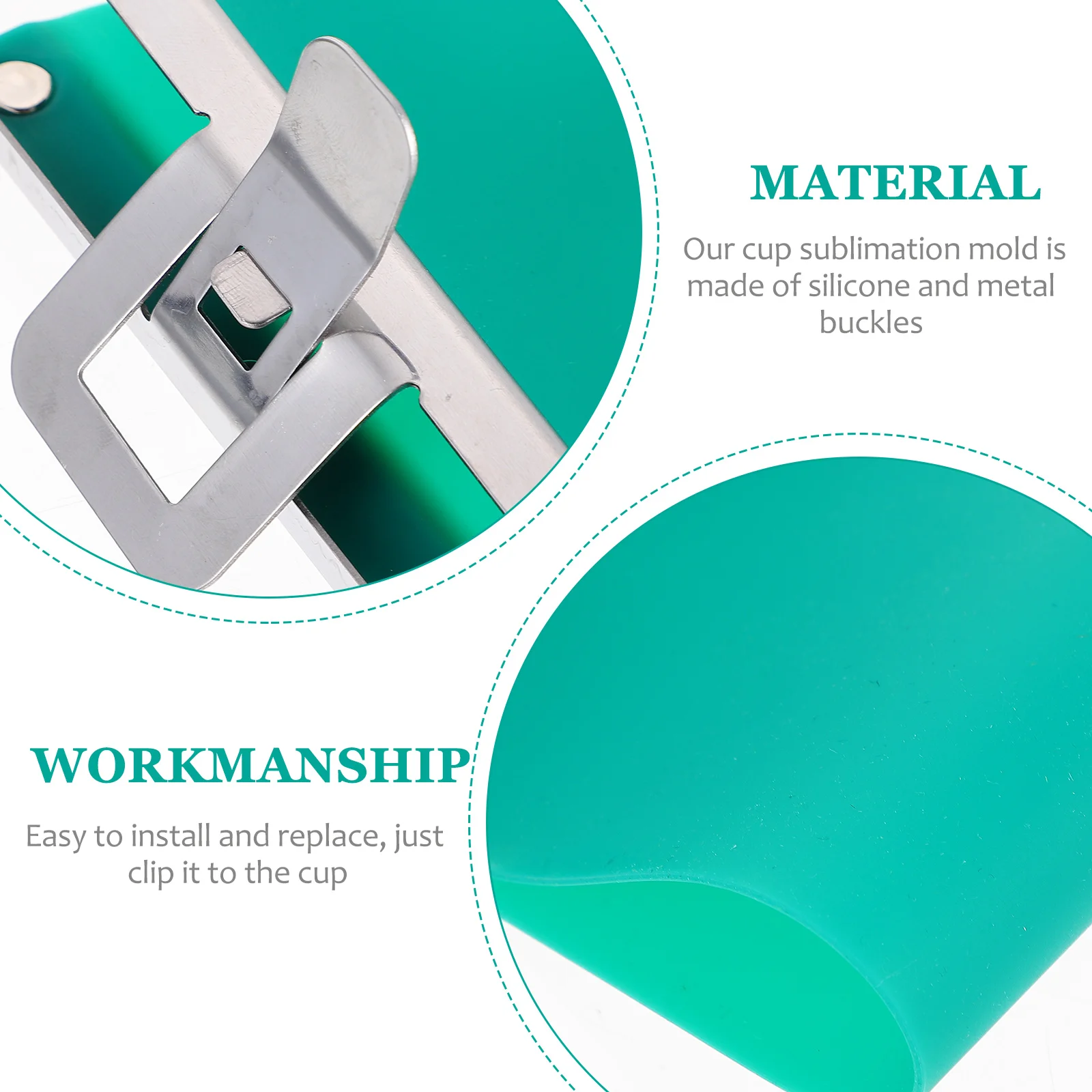 

Silicone Mug Wrap Heat Transfer Sublimation Cup Clamp Fixture Green Travel Reusable Art Supplies Mug Wrap Mold