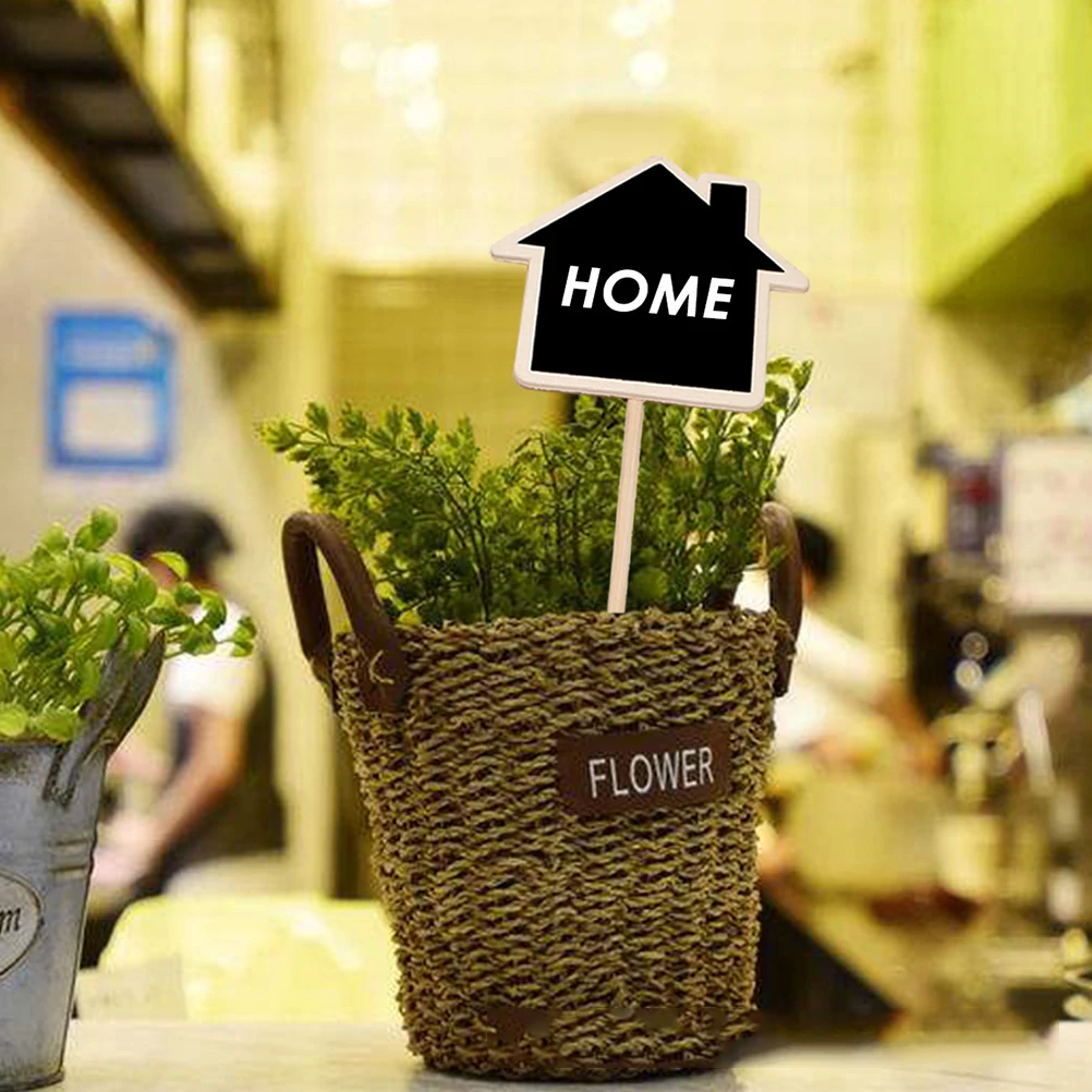 

8 Pcs Mini Chalkboard Toppers Creative Blackboard Signs Garden Markers Flower Labels Wooden Plant Tags Herbs Decor Wedding