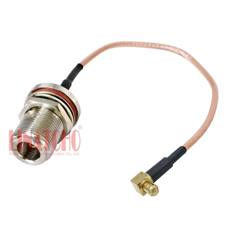 20cm RG316 Right Angle MCX Male Plug to Waterproof Bulkhead N Female Pigtail Cable