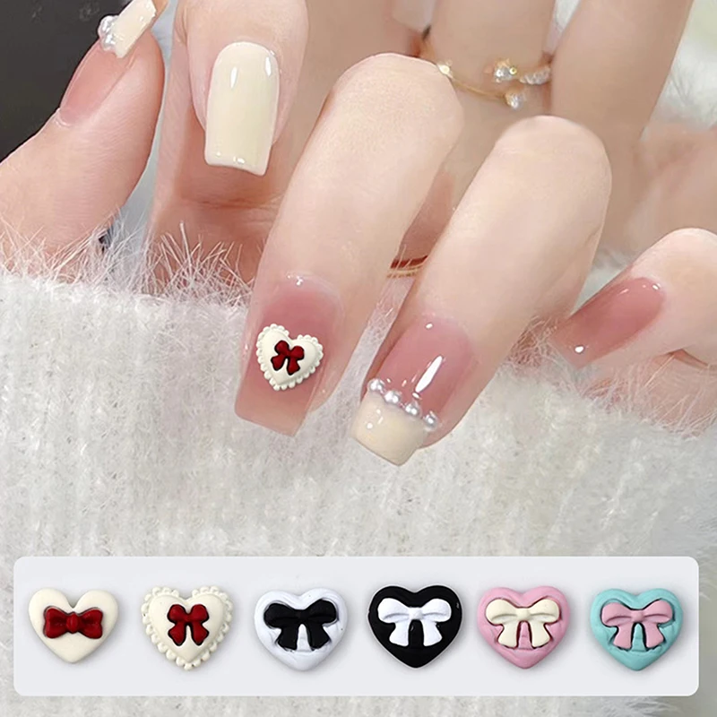 5pcs 3D Luminous Nail Art Charms การ์ตูนผีเสื้อโบว์ตกแต่งเล็บ Rhinestones DIY เครื่องประดับอุปกรณ์เสริม