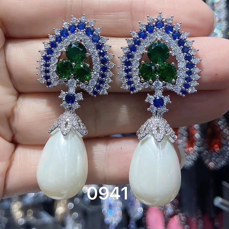 

cubic zirconia pear drop earrings for women shiny pink white blue zircon heart shape earrings elegant jewelry party gift
