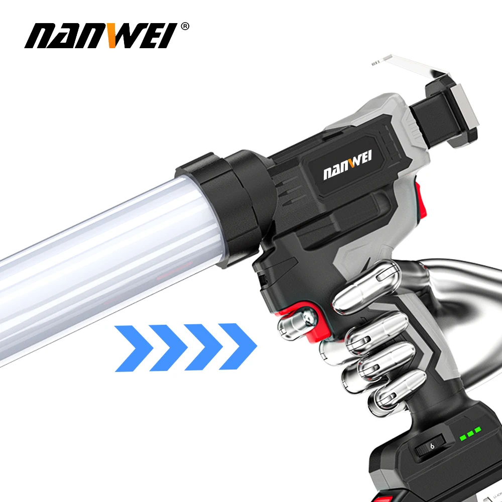 Nanwei Electric Glue Gun Glass Glue Structure Glue Gun Household Wireless Lithium Battery Glue Gun Door and Window Soft and Hard