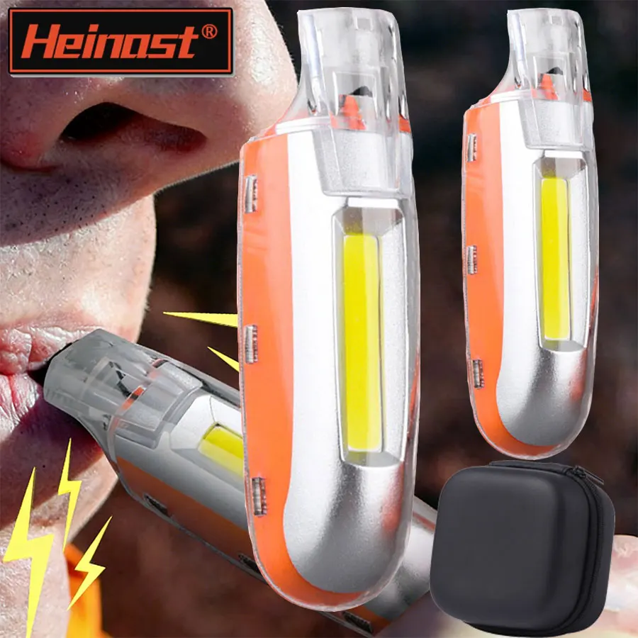 

2-in-1 EDC Powerful Whistle Light Rechargeable Key Chain Led COB Flashlight Handheld Emergency Torch For Dog Bird Training
