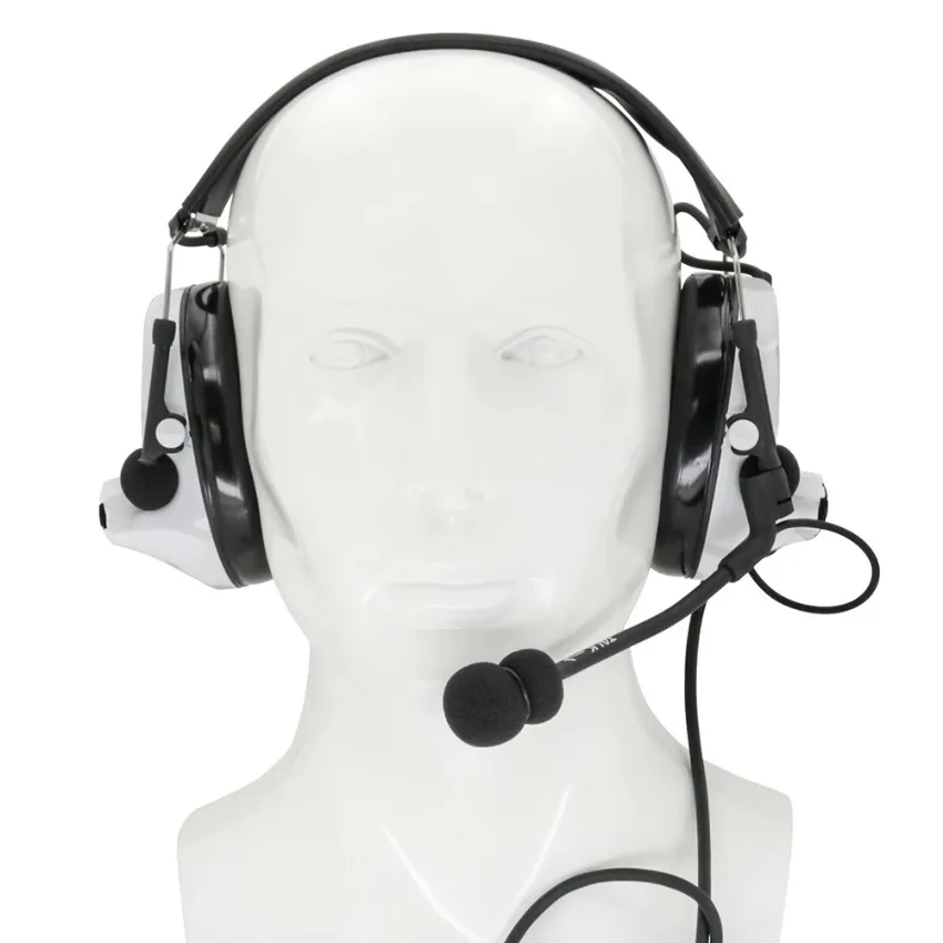 Tactical shooting headset electronic pickup hearing protection COMTACII headset ARC helmet track adapter(MC white )