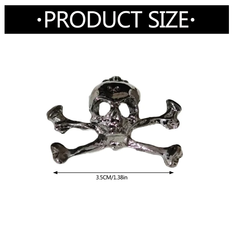 Broszka czaszką i skrzyżowanymi kośćmi, przypinka do klapy, punkowa czaszka przypinka do klapy kostium na Halloween biżuteria