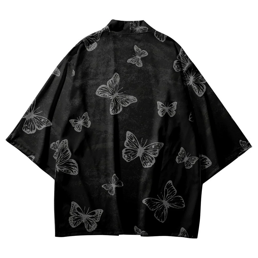 

Fashion Butterfly Print Japanese Traditional Kimono Cosplay Cardigan Men Women Shirts Yukata Harajuku Haori Asian Clothing