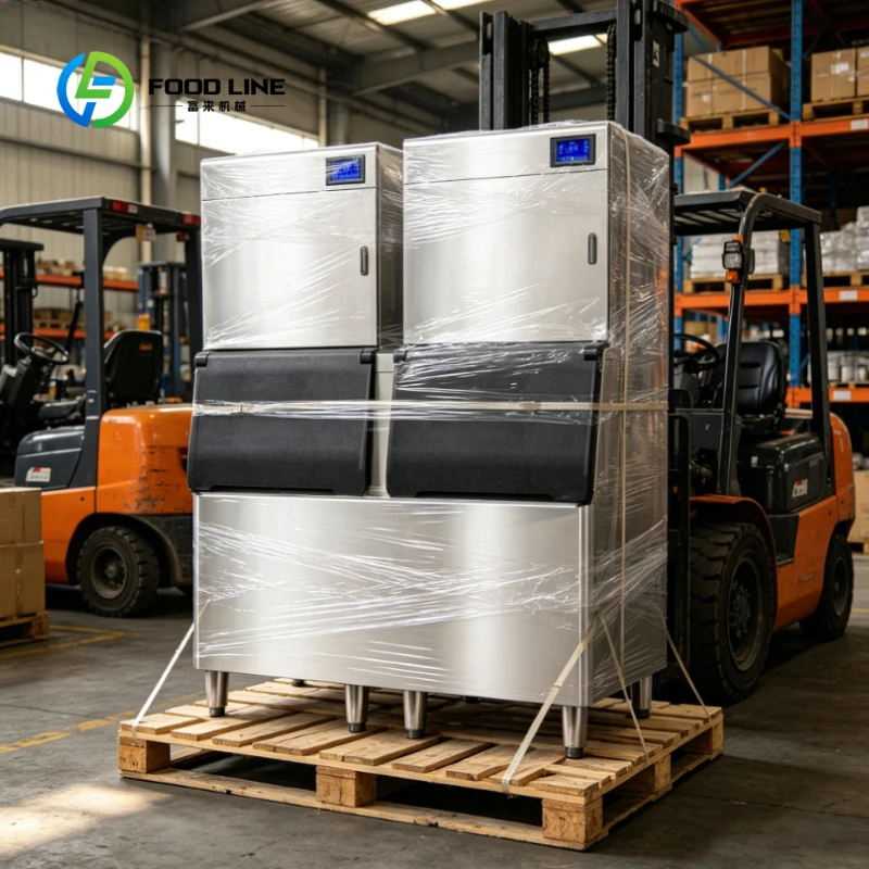 Customized Manufacture Split Air Cooler Commercial 1000kg 24h Double Head Cube Ice Maker Automatic Ice Making Machine