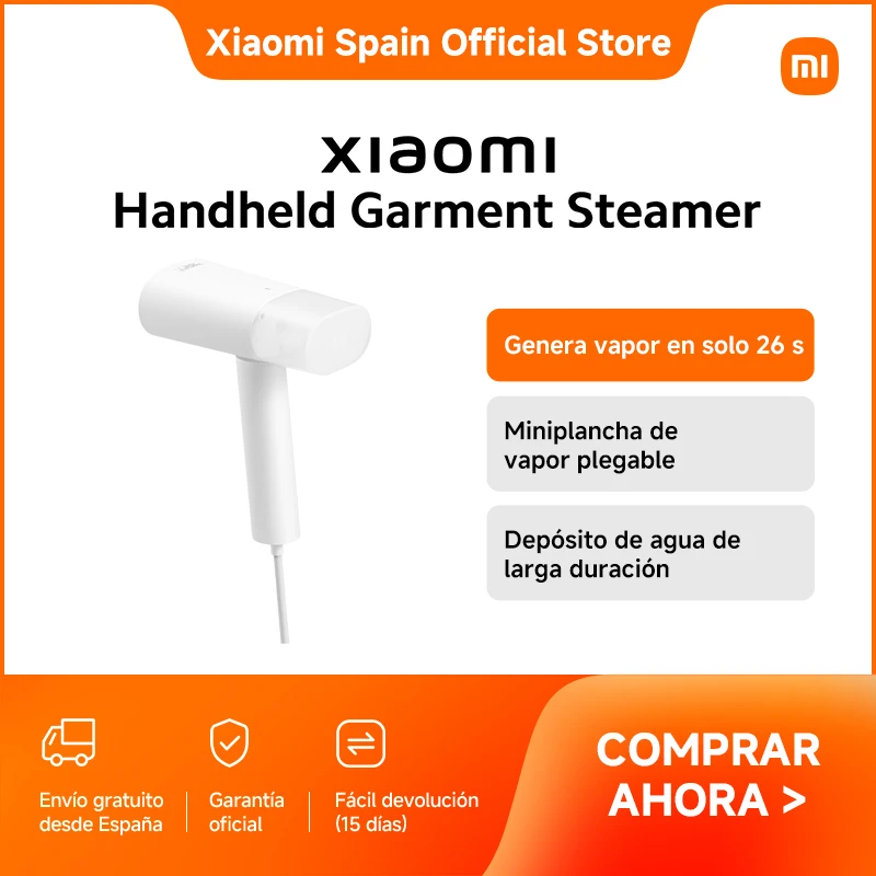 Oficial | Xiaomi Handheld Garment Steamer, Miniplancha de vapor plegable , Genera vapor en solo 26 s, Depósito de agua de larga duración