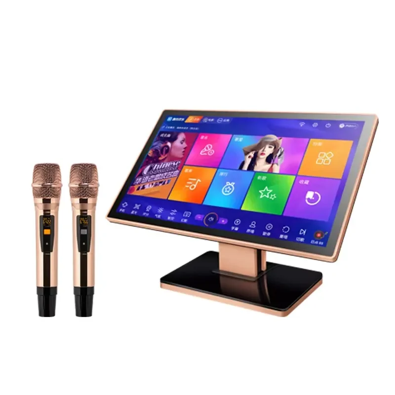 for Commercial Grade 2025 2T 4-in-1 22 Inch Touch LCD Screen Karaoke Player Android Dual System Smart Home KTV Microphone