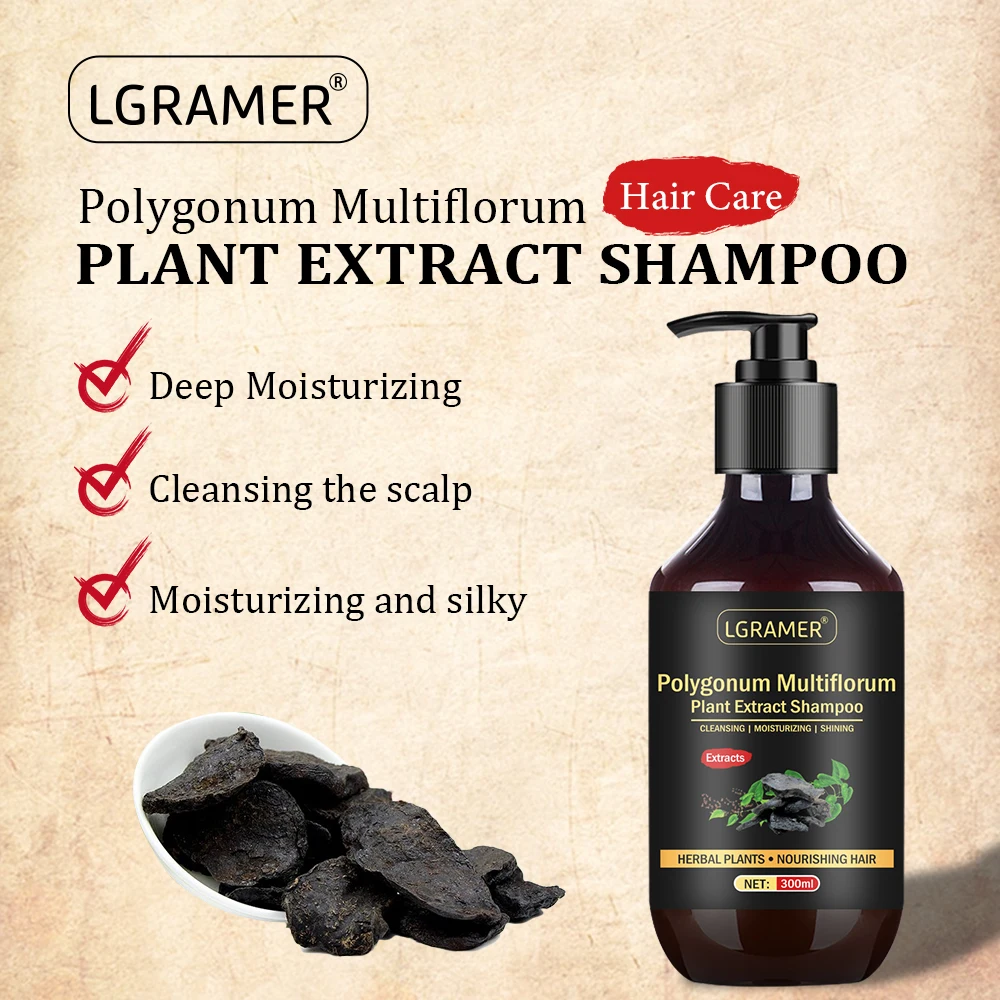 Herbal Polygonum Multiflorum Shampoo Oil Control Dandruff Control Itchy Relief Shampoo Moisturizing Nourishing for Men and Women