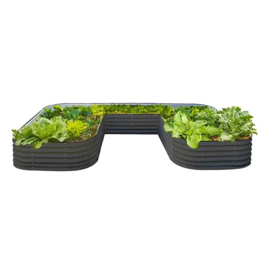 

Высокая U-образная металлическая грядка-клумба для овощей и цветов, 17 дюймов, увеличенный размер