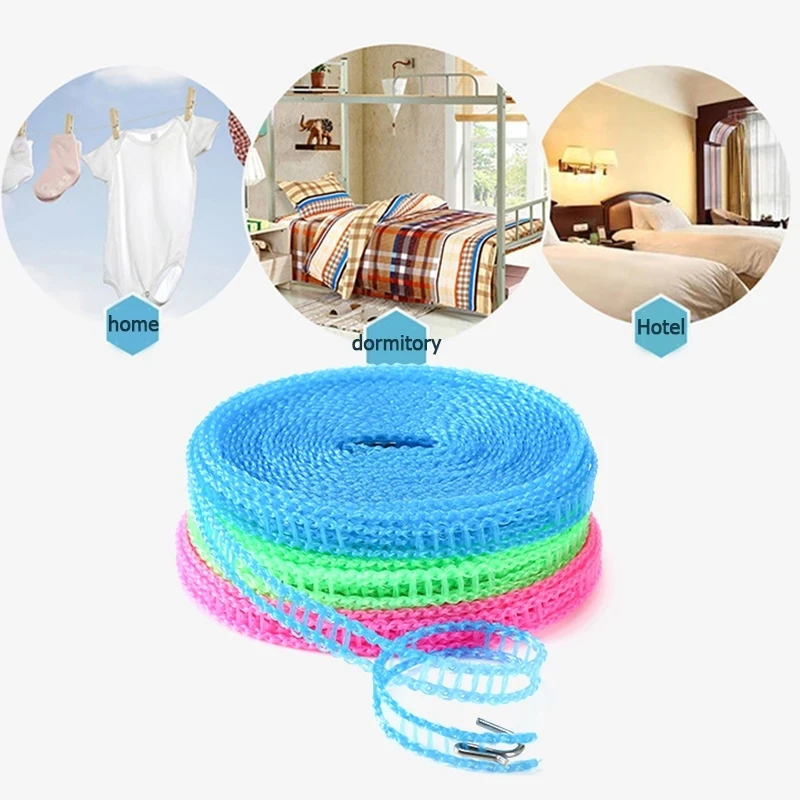 3/5 M Barrier Clothesline Non-Slip Clothesline Windproof Clothesline Clothesline Quilt Airing Rope Outdoor Travel Household