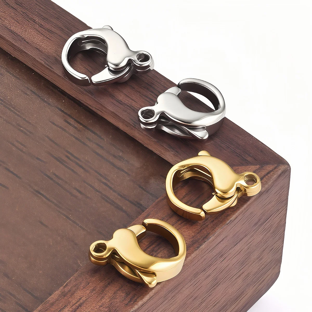 2PCS Stainless Steel Lobster Clasps Connectors Hook 12mm Gold Plated for Necklaces Bracelets Jewelry Making Findings Accessories image 5