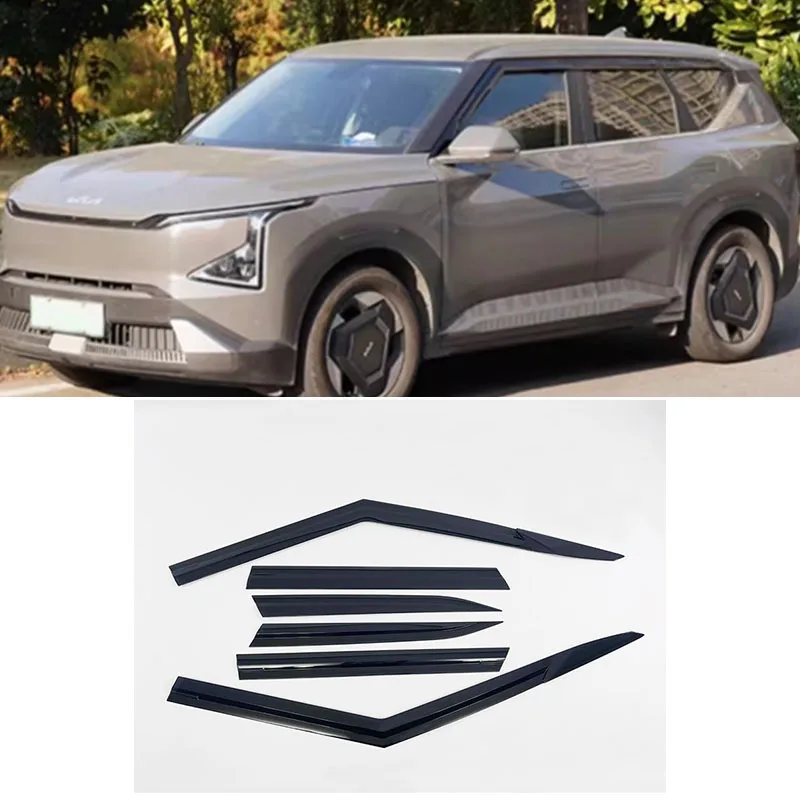 

car accessories FIT For Kia EV5 2023 2024 2025 silvery black Window Visor Vent Shades Sun Rain 6PCS