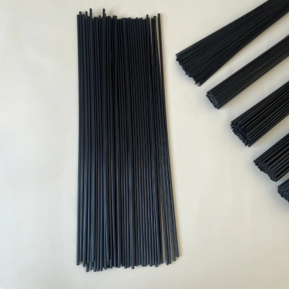 10pcs Tube Length 500mm PP Plastic Black Rigid Hollow Round Hard Tube Thin Multiple Sizes Hardware Support Rod Bracket Tube
