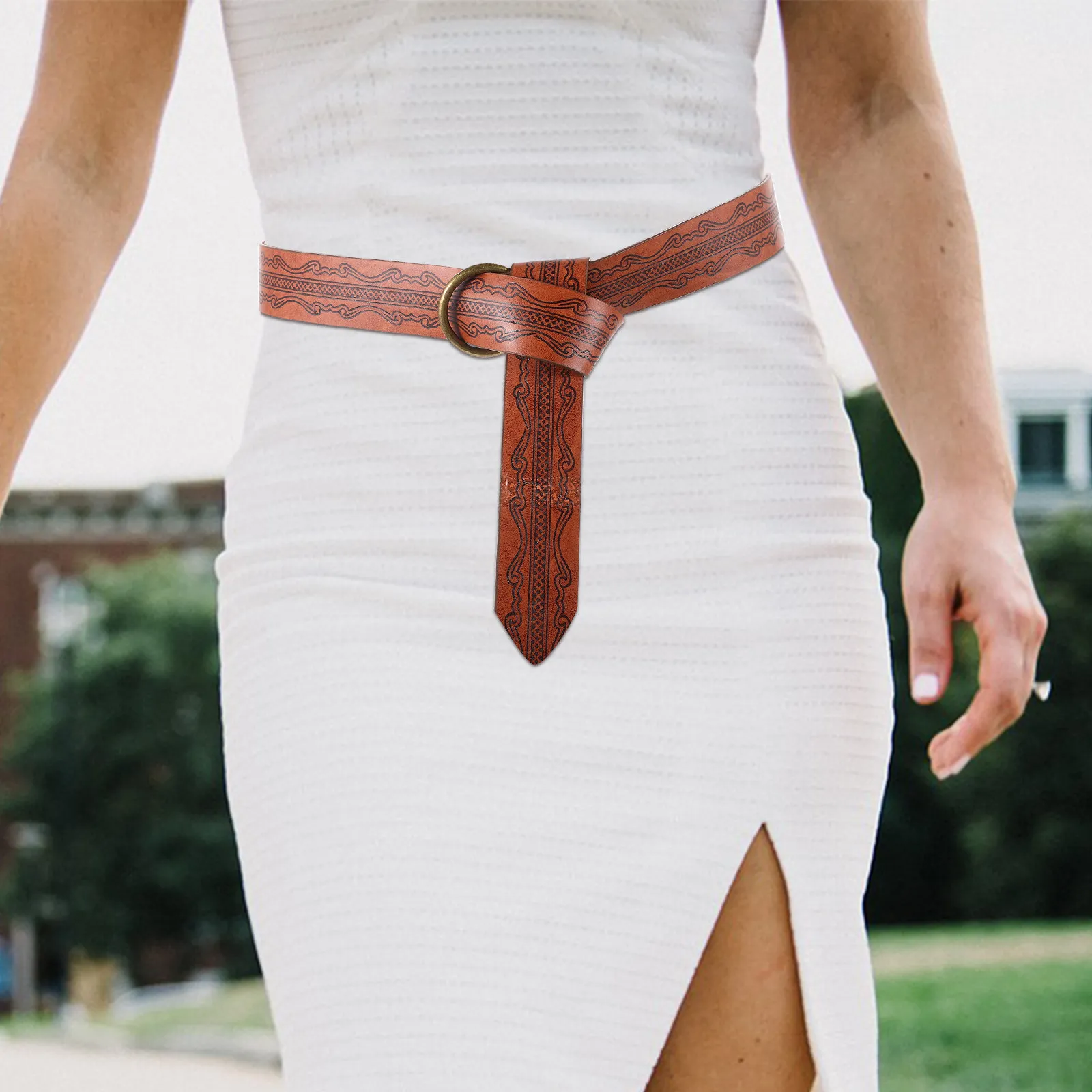 남녀 공용 레네상스 중세 빈티지 양각 벨트 패션 코스튬 액세서리 조절 가능 유니섹스