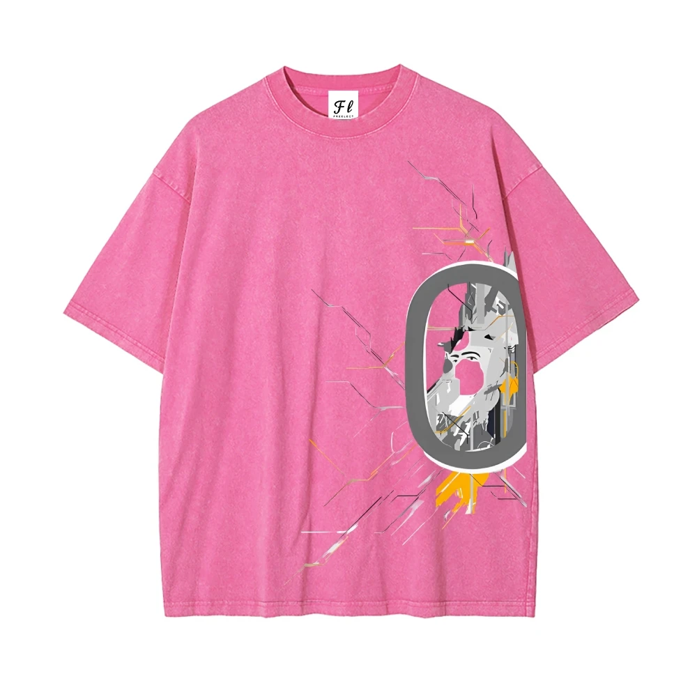 Koszulka z krótkim rękawem i okrągłym dekoltem z artystyczną ilustracją Grafika Moda Casual Lekka Wygodna dopasowanie Dail