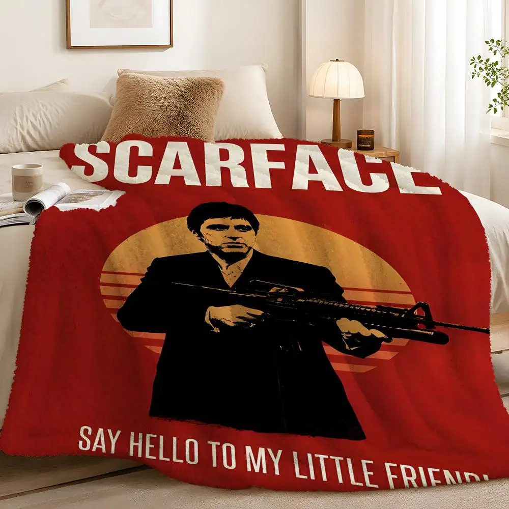 Classic Movie S-Scarface Sofa Guest Room Studio Sleek Gift Ready Throw Clear Printing Throw